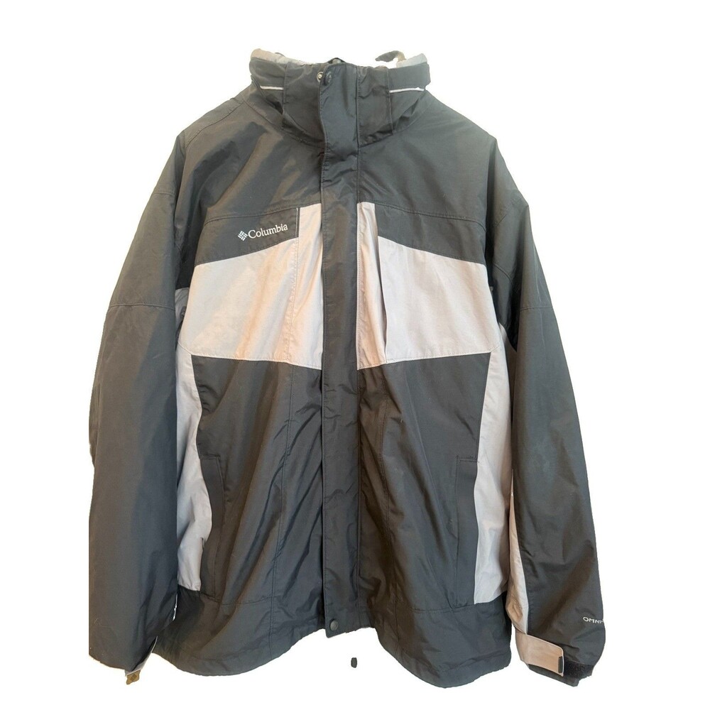 Columbia Bugaboo Interchange Jacket Mens L Black Grey Colorblock 3-in-1 Shell